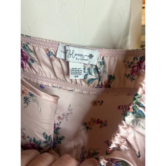 In Bloom by Jonquil Womens Satin Lace Trim Chemise Pink Floral Size Small 4-6 - Picture 3 of 6